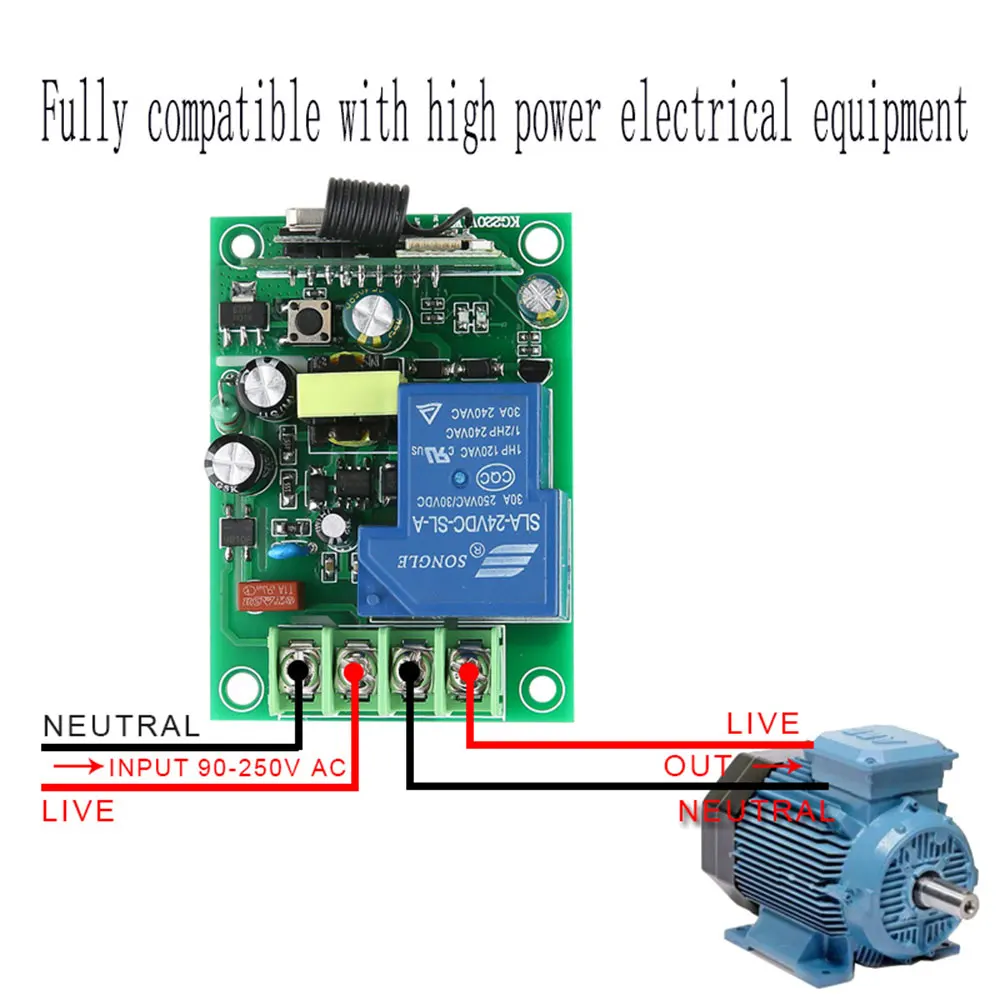 30A Высокая мощность Wifi релейный Переключатель приемника 110 V-220 V умный дом гаджеты беспроводной светильник переключатель управление приложением 433MHz