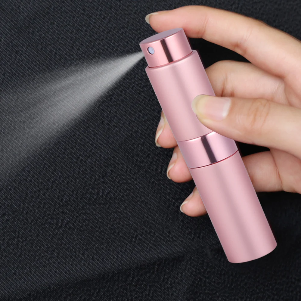 

4pcs 8ML Perfume Atomizer Aluminum Refillable Empty Subpackage Spray Bottles (Black Blue Silver)
