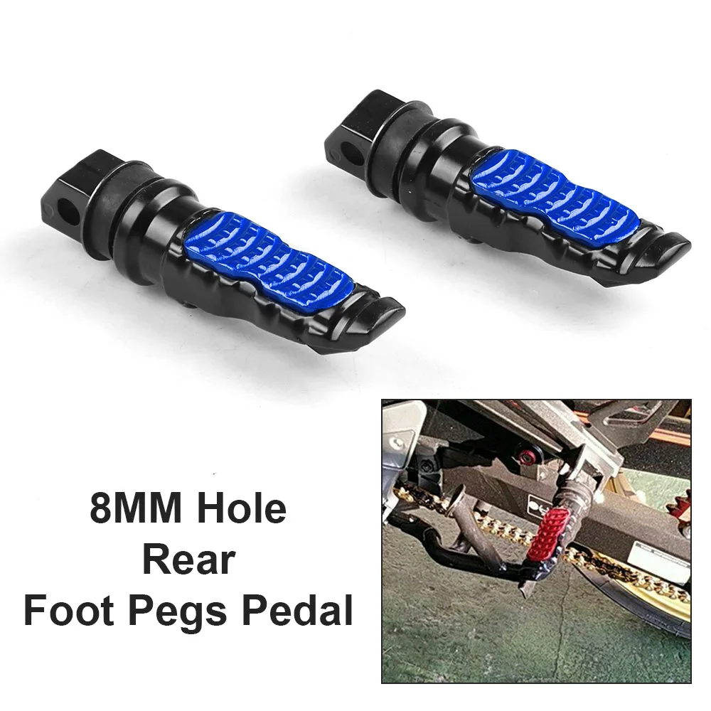 

8MM Universal 2pcs Motorcycle Rear Passenger Foot Pegs Pedals Footrest Scooter Foot-Peg Motorbike Pedal Modification Aluminum