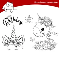 cute unicorn clear stamps for scrapbooking card making photo album silicone stamp diy decorative crafts