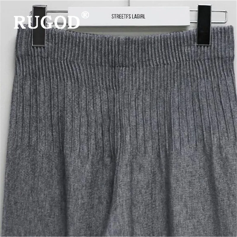 Удобные Свободные трикотажные брюки RUGOD однотонные плотные Wram осень 2019 | Женская