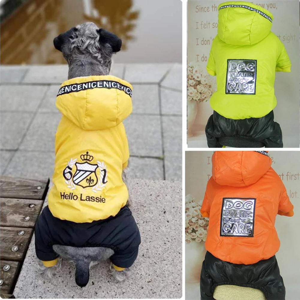 Зимняя одежда для собак толстая флисовая парка с капюшоном теплый женский