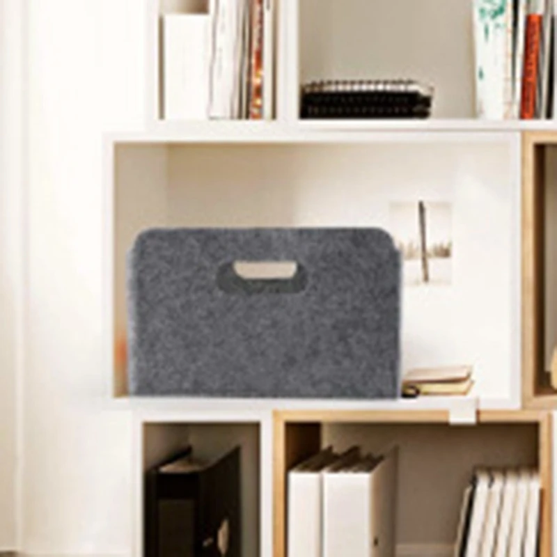 2Pcs Felt Storage Basket/Bin with Handles Collapsible &amp Convenient Solution | Дом и сад