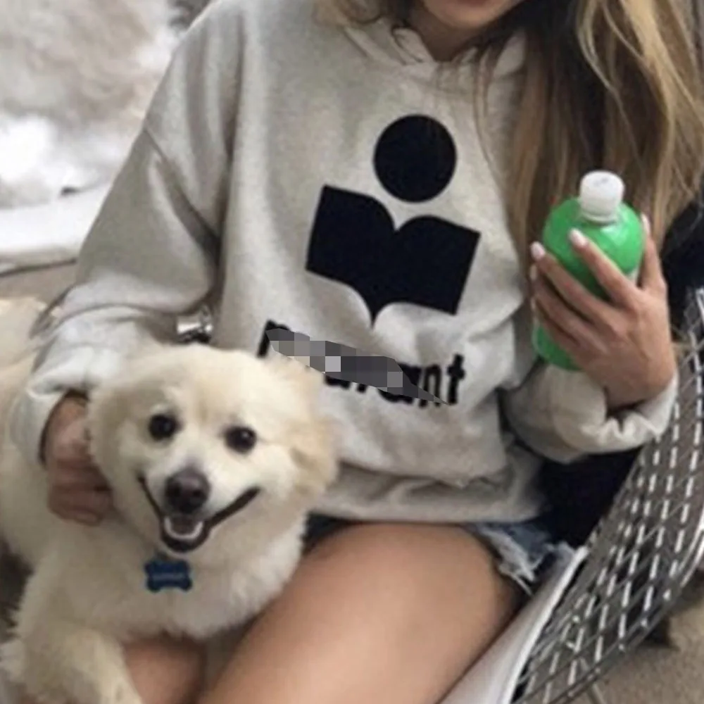 Женская хлопковая толстовка с буквенным принтом теплая Повседневная Толстовка