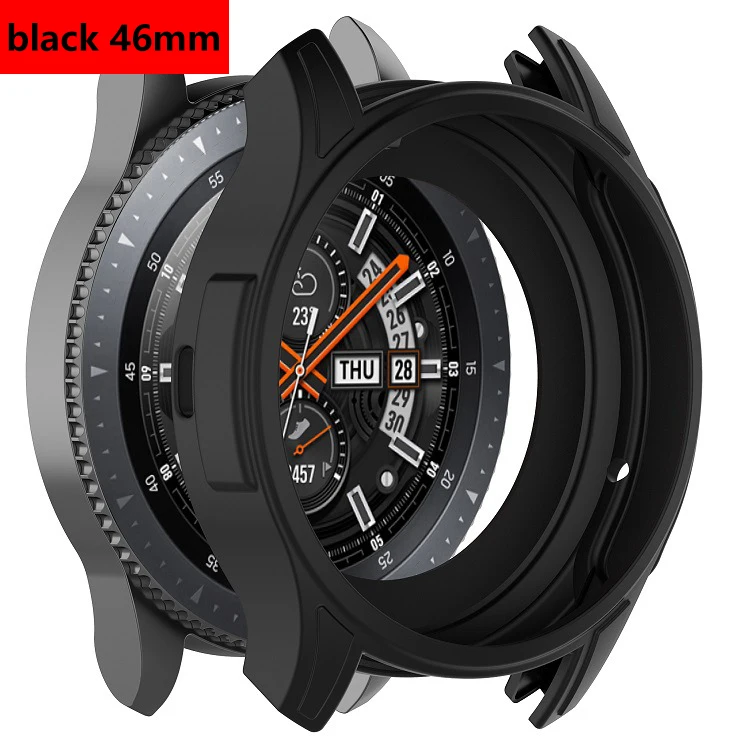 black 46mm Gear S3 Frontier чехол для samsung Galaxy Watch 46 мм band gear S3 силиконовый защитный чехол Защитный корпус аксессуары для часов - Цвет: black 46mm
