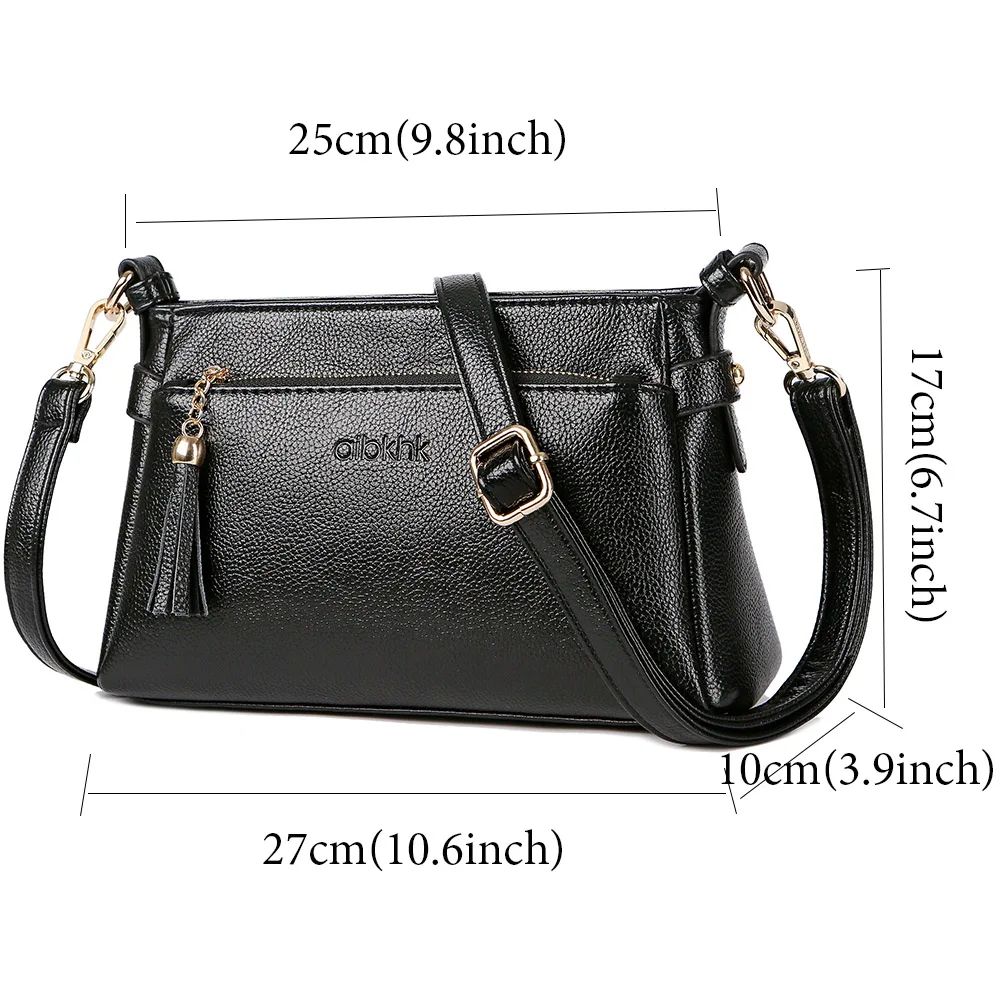 Модная женская сумка через плечо из натуральной кожи с регулируемым ремешком