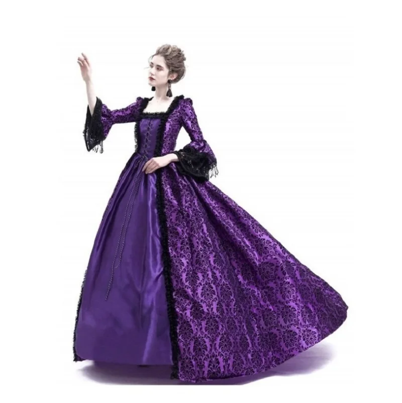 Larp Хэллоуин бархатное платье ведьмы принцесса благородное длинное взрослый - Фото №1