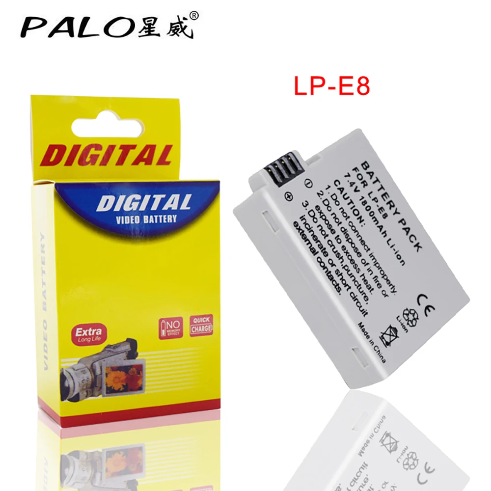 Palo 2 шт. набор аккумуляторов для цифровых зеркальных фотокамер Canon 550D 600D 650D 700D X4 X5