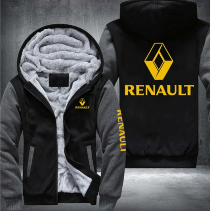 

Winter PEUNEO Print Car Logo Hoodies Harajuku Zipper Thicken Fleece Jacket Sport College Male Cotton Man's Casual Coat Warm Tops