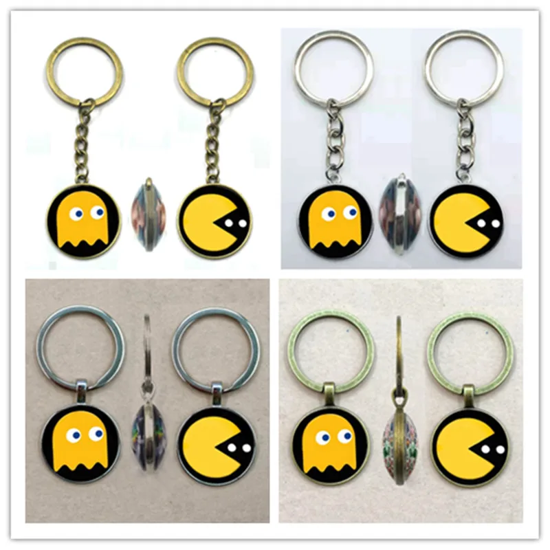 Новый модный брелок Pacman двусторонний стеклянный Ювелирное Украшение | Украшения