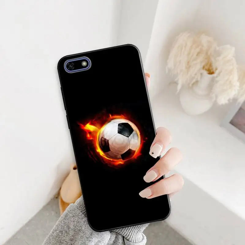 

Fire Football Soccer ball Phone Case For Redmi K 7 8 9 20 30 X A Pro Note 4 5 6 7 8 X A T Cover