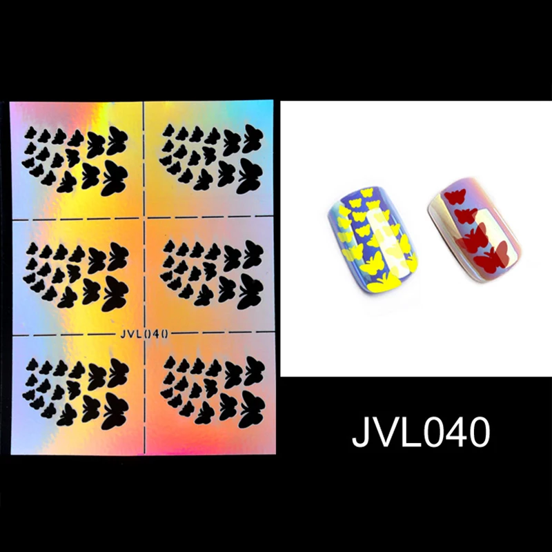 Ажурные наклейки для ногтей черные простые дизайн сердца клей маникюра кончики