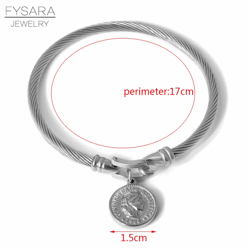 FYSARA 361L титановые браслеты из нержавеющей стали с тросом браслеты с замком для ключей браслеты для женщин наручные браслеты золотые подвески ювелирные изделия