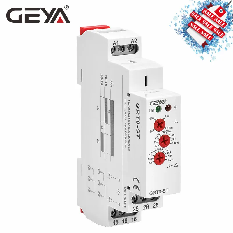 GEYA GRT8-ST задержка на мотор звезда Дельта таймер мягкий стартер AC230V 415V AC/DC12V-240V Delta реле стартер двигателя