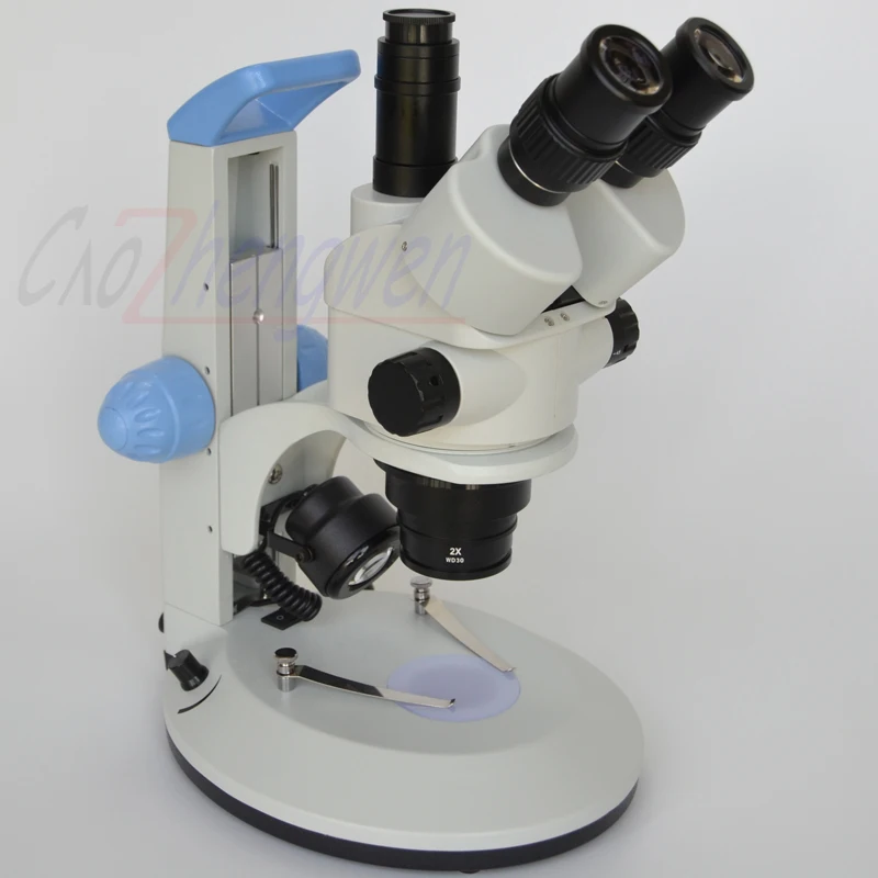 Бесплатная доставка Стерео Зум Simul фокусное тринокулярный микроскоп 3.5X-45X