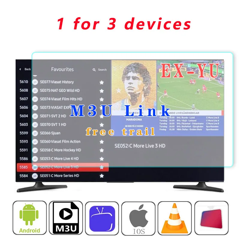 

FHD HD EX-YU 1 FOR 3 devices Projector Screen 4K Screen Livego for Bosnia Macedonia Czech Slovakia Serbia Croatia