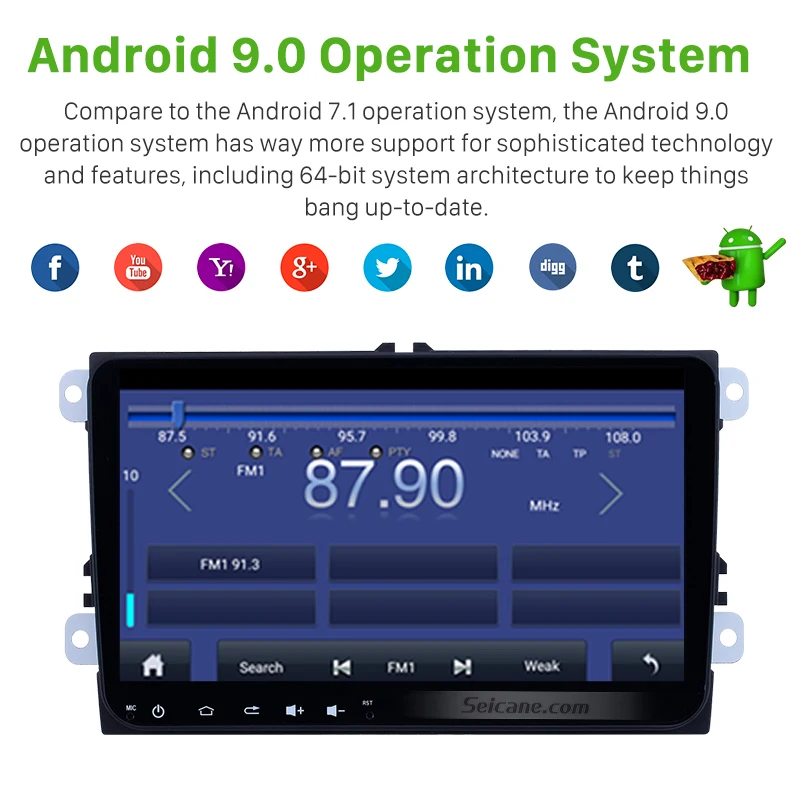 Seicane 9 дюймов Android 0 автомобильное стерео радио GPS-навигация для Volkswagen Skoda Octavia golf 5 6