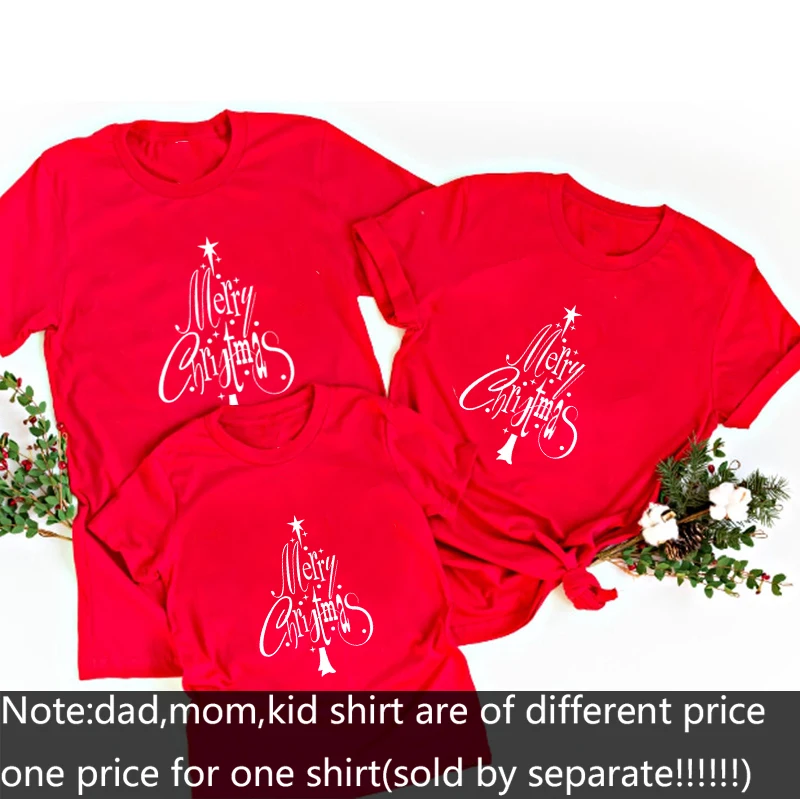 Camiseta de feliz &aacute;rbol de Navidad para familia, ropa a juego para Familia, vacaciones de Navidad, pap&aacute;, mam&aacute; y ni&ntilde;os, 1 ud.-3