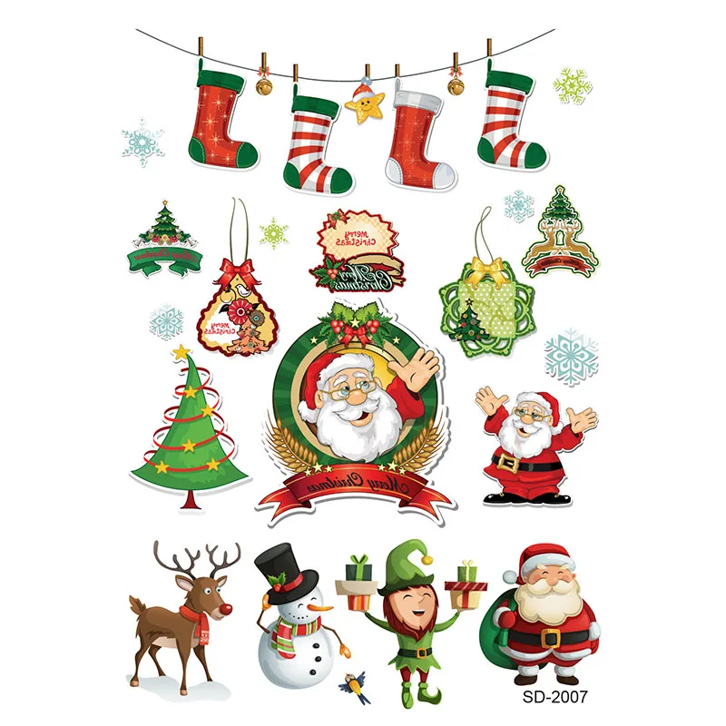 10 шт./компл. Рождественская наклейки для временных татуировок детей и взрослых