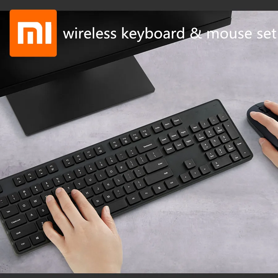 Оригинальная Беспроводная Офисная Клавиатура и мышь Xiaomi набор из 104 клавиш 2 4 ГГц