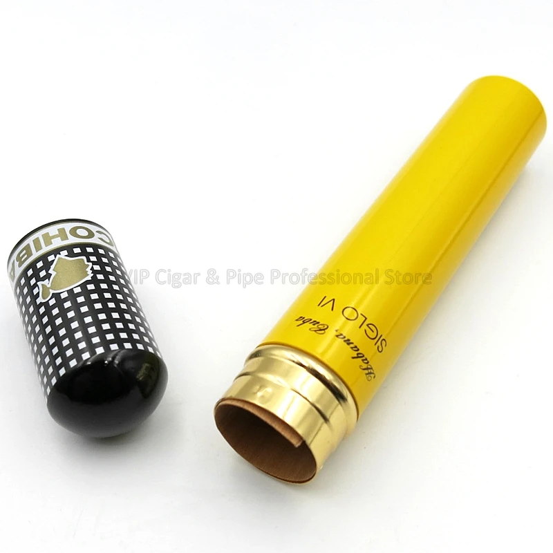 COHIBA гаджет портативный алюминиевый дорожный одиночный футляр для сигарет