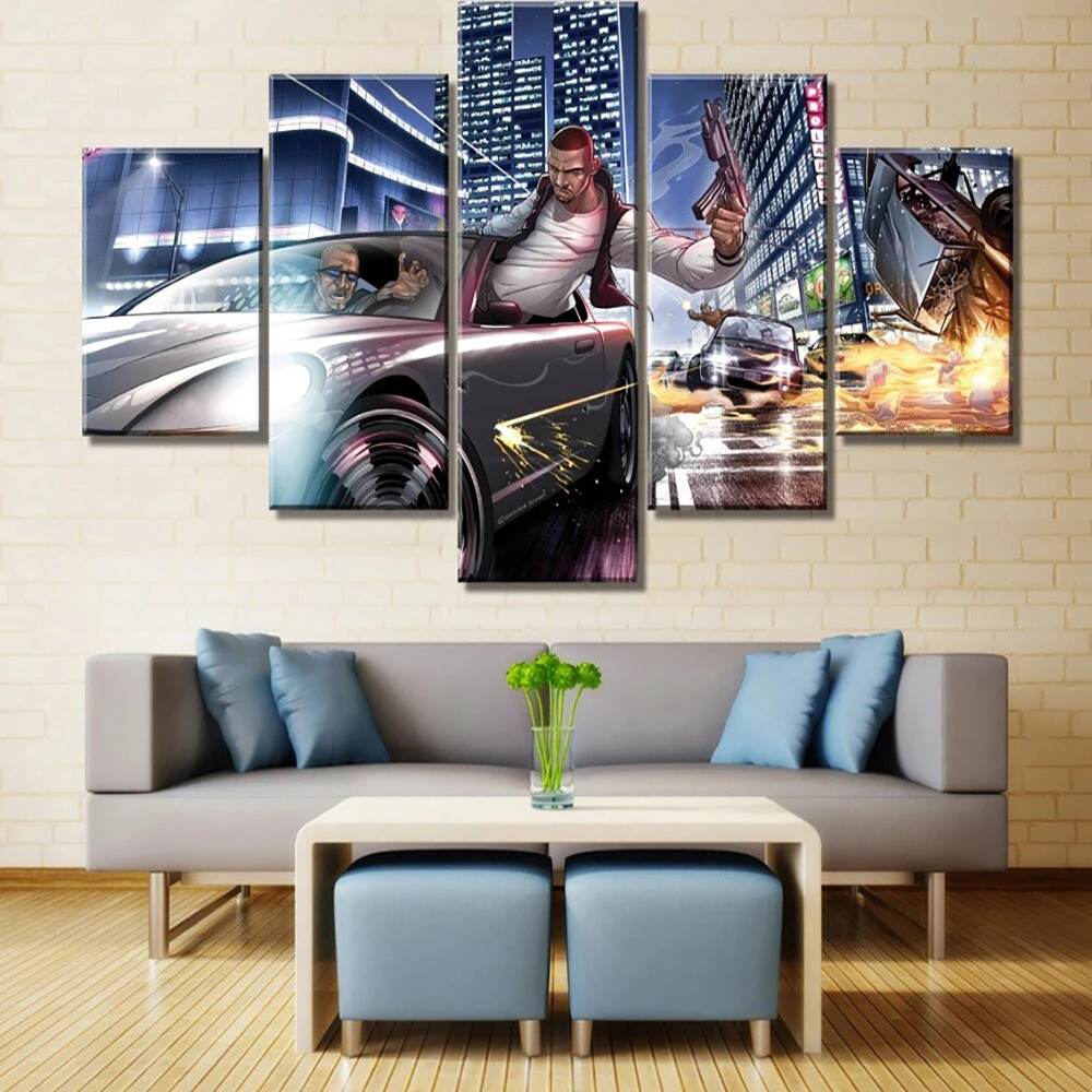

5 Piece Canvas Wall Art Game Poster Modern Decorative Painting Home Decoration Living Room Bed Room Image Dining Room Mural