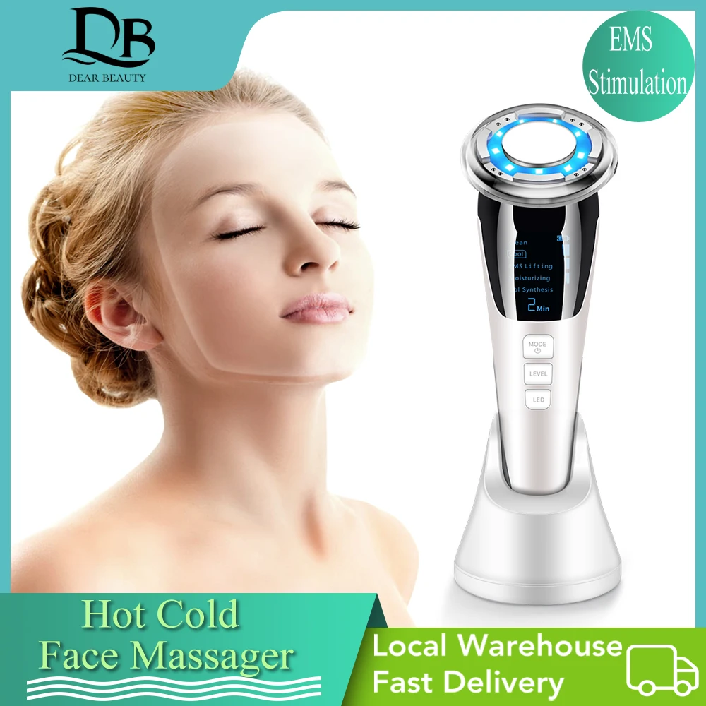 

EMS LED Photon Therapy Sonic Vibration Wrinkle Remover Hot Cool Treatment Anti Aging Skin Cleaner Cleansing Rejuvenation Machine