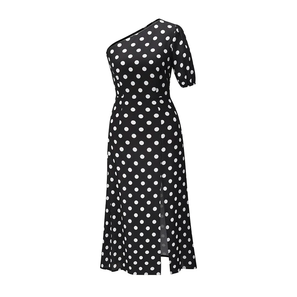 Женское платье на одно плечо CHAMSGEN богемное с пышными короткими рукавами