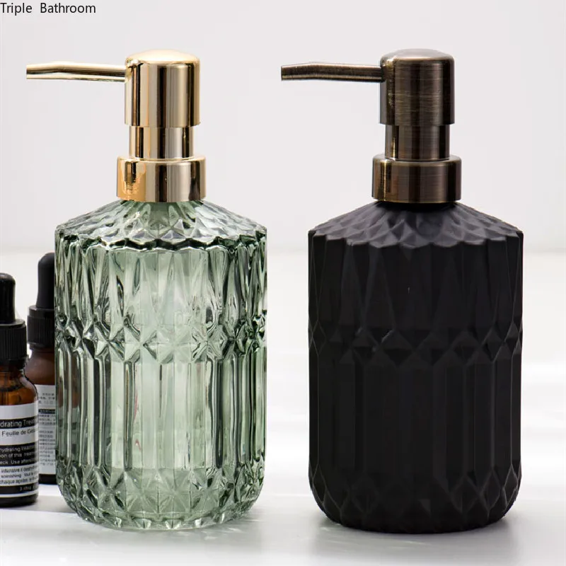 

390ml Portable Press Type Glass Hand Sanitizer Soap Dispenser Home Travel Bathroom Accessories Shampoo Liquid Hand Lotion Bottle