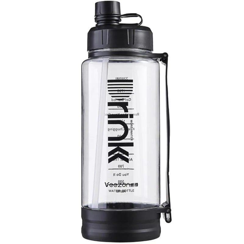 

2.2L Water Bottle Outdoor Sports Climbing Plastic Bottle Large Capacity Space Cup with Scale and Handle Portable Water Cup