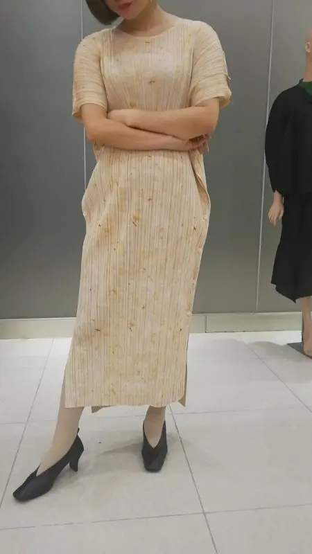 

Женское плиссированное платье миаке в западном стиле, модное официальное платье с разрезом по бокам, длинное платье с коротким рукавом