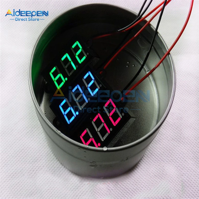 Водонепроницаемый двухпроводной светодиодный цифровой вольтметр 3 5 30 В