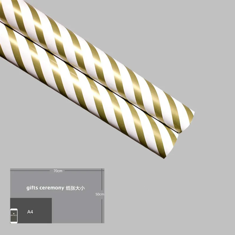 

10pcs/lot Gold Birthday Gift Wrapping Paper 50x70cm Dots Star Flower Wrapping Paper Wedding Christmas Party Decoration