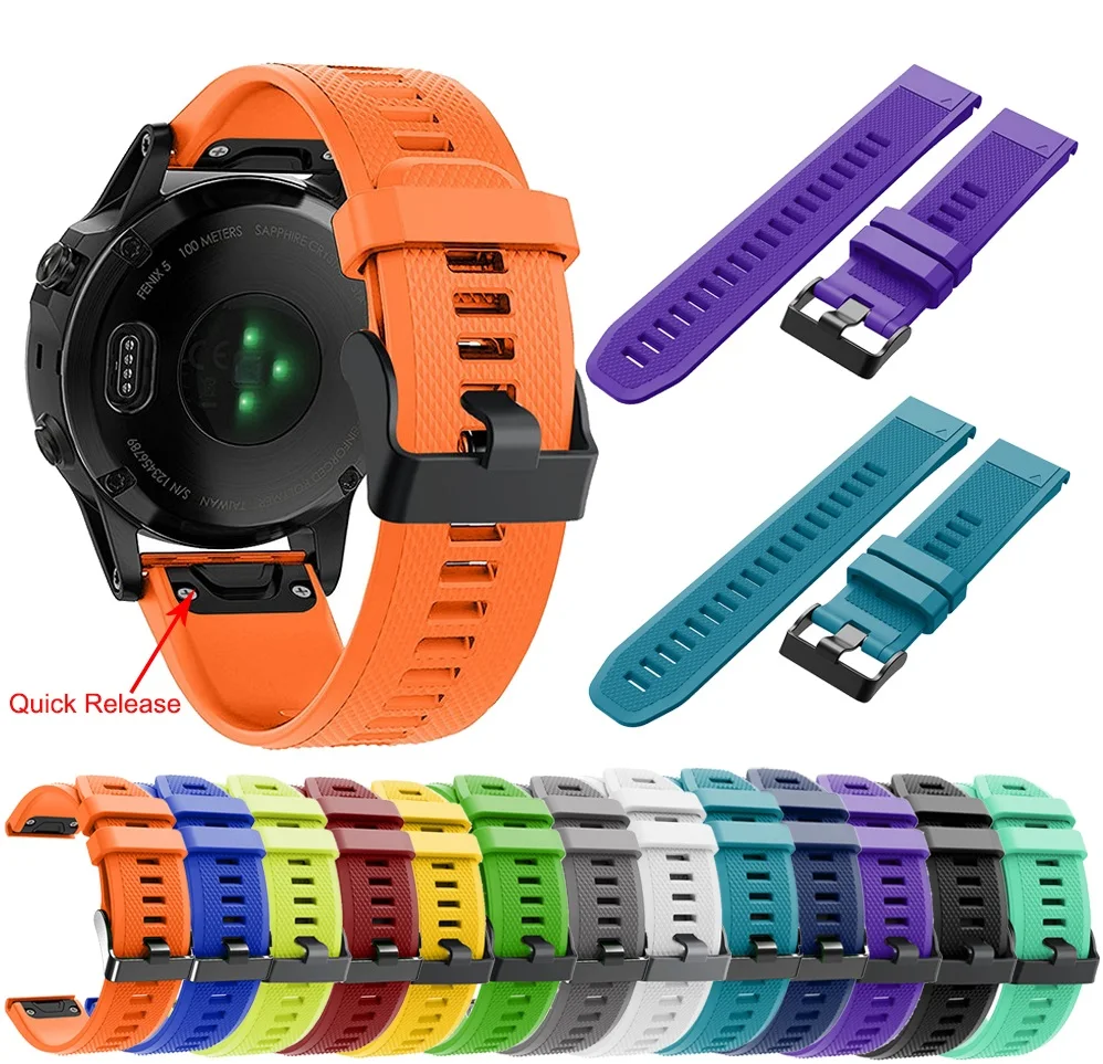 26 22 20 мм ремешок для часов Garmin Fenix 5X 5 5S плюс 3 3HR D2 S60 часы быстросъемный силиконовый