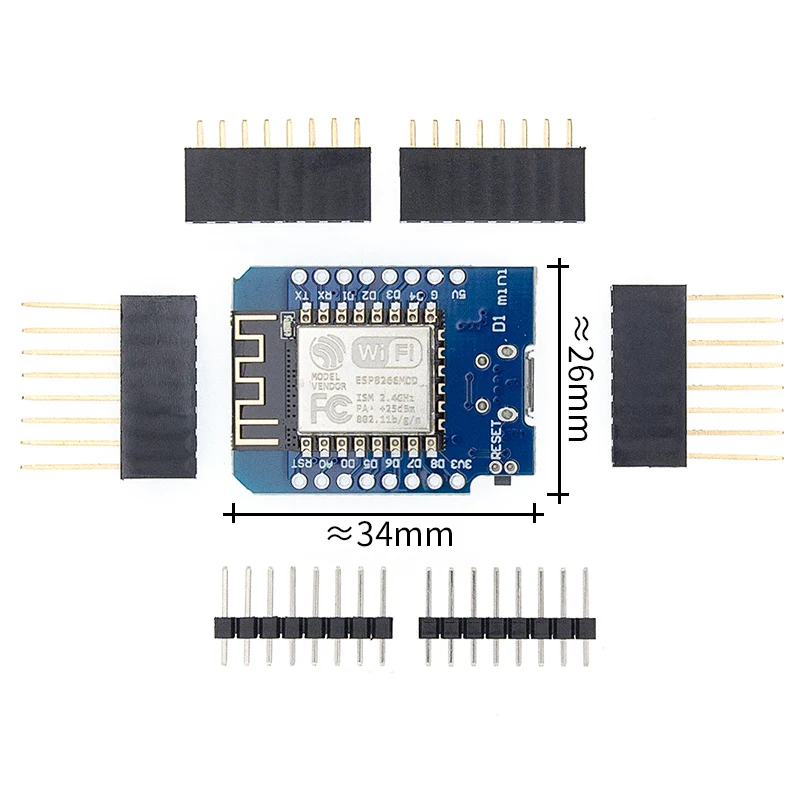10 шт. P8266 ESP-12 WeMos D1 Мини-модуль Wemos Mini WiFi Макетная плата Micro USB 3 В на базе ESP-8266EX 11