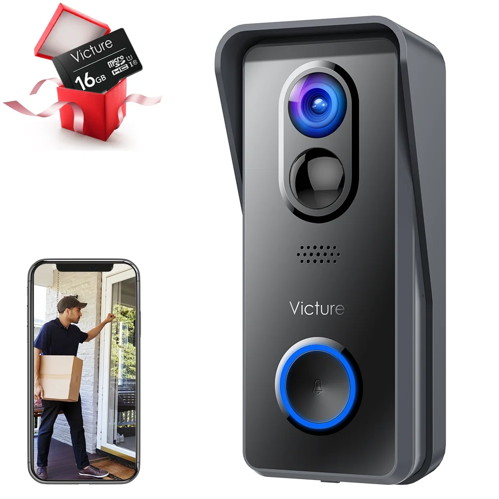 Enlarge Original Victure VD300 Wireless Doorbell 2-way Audio 1080P Video 140°Lens Battery Powered Motion Detection Security Alerts