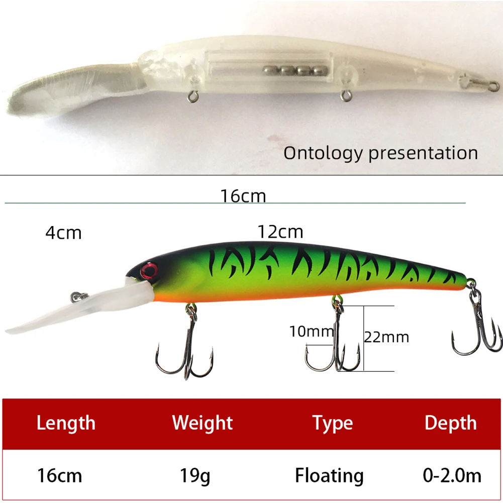 Рыболовная приманка блесна длинный язык рот 16 см 19 г жесткая искусственная |
