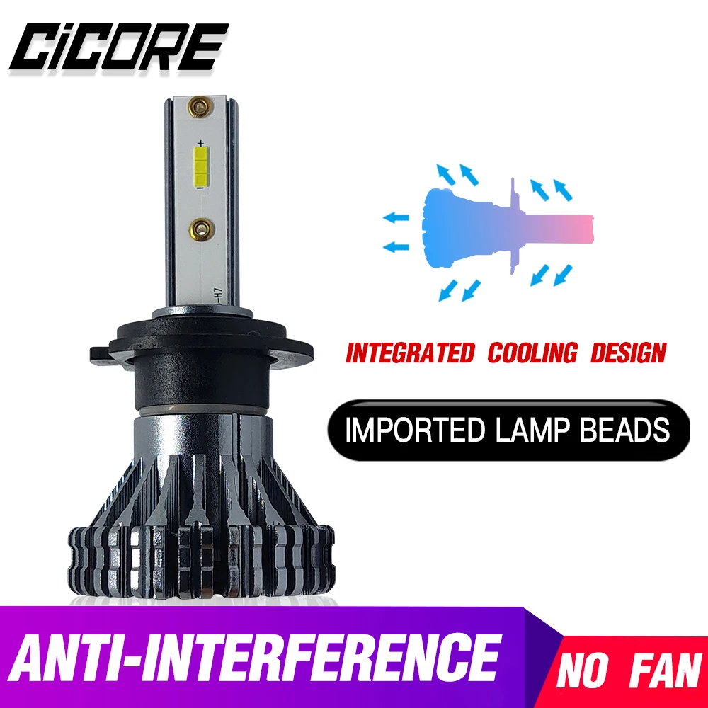 Cicore h 4 светодиодных автомобильных лампы лампа h7 h11 h1 h4 hb3 hb4 55 Вт 12000lm v6 pro csp 9005 9006