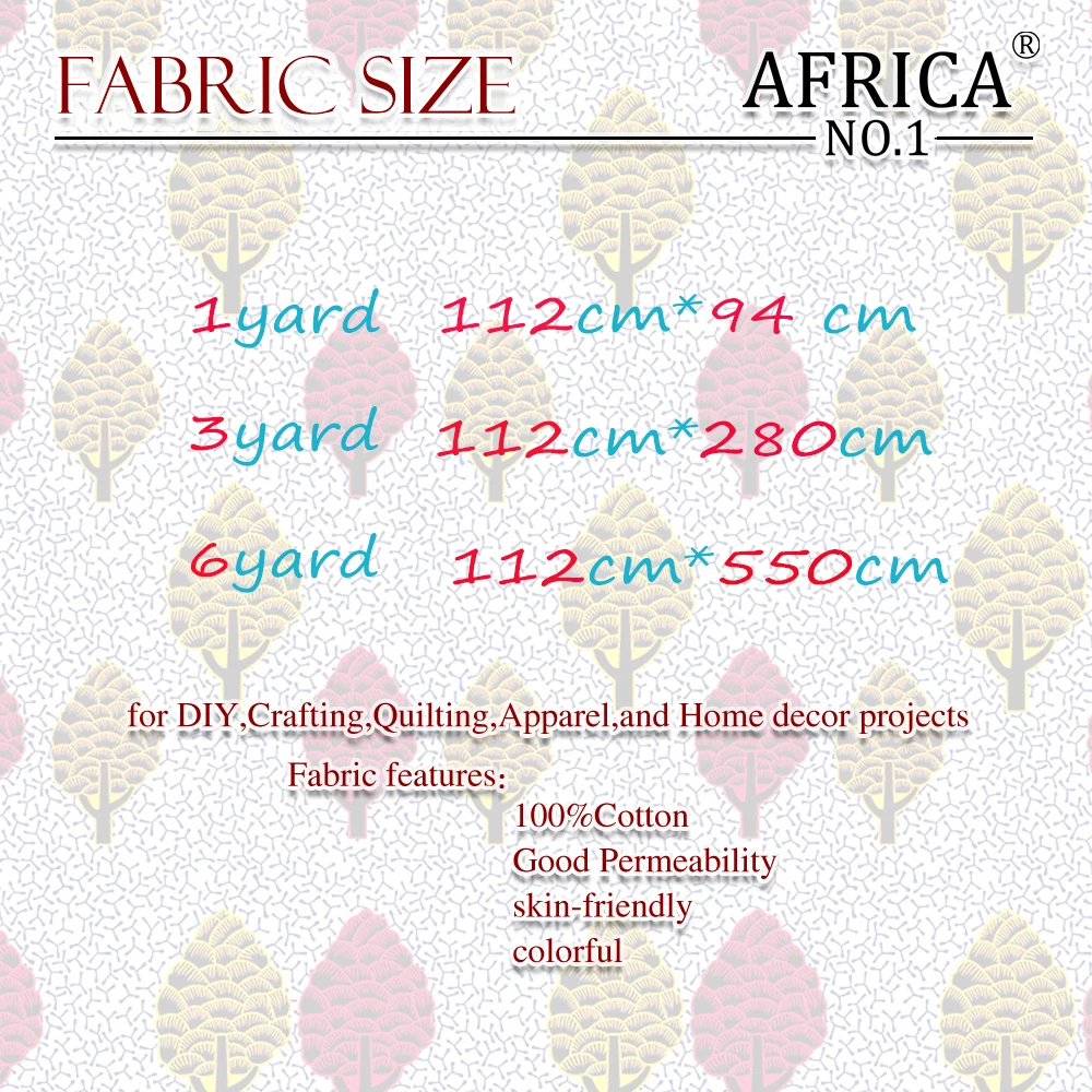 

African Traditional Style Ankara Rell Wax Fabric Print Cotton Fabric for Sewing and Clothes AFRICA NO.1
