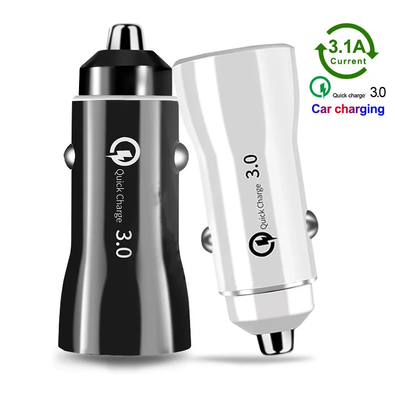 Автомобильное зарядное устройство Quick Charge 3,0 QC 3,0 с двумя usb-портами для iphone 7, 8 plus, X, XS, Max, адаптер для быстрой зарядки, автомобильное зарядное устройство для samsung S7, S8, S9