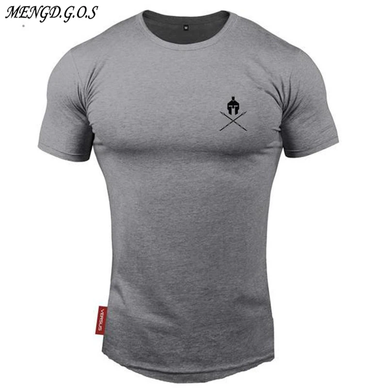 Мужская футболка для фитнеса Спортивная хлопковая с коротким рукавом и принтом