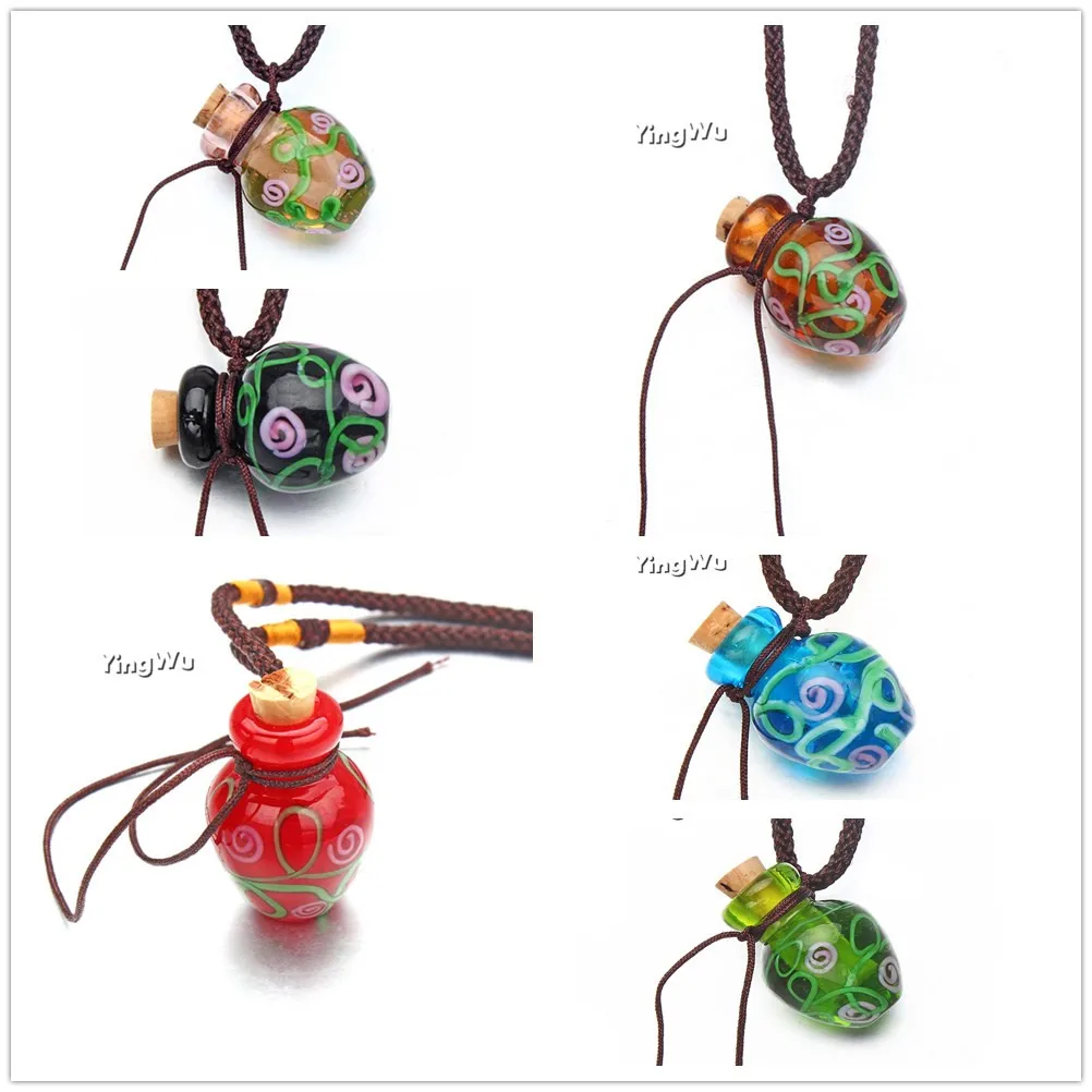 

Yingwu Ladies 5pcs/Lot Popular Necklace Spiral Woven Ropes Necklaces & Pendants For Women Gift Drift Perfume Bottles Necklace