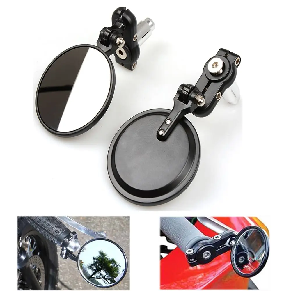 

Motorcycle Bar End Mirrors - Convex Rear View Side Mirror Folding 7/8" Handlebar for Sportster 883 Street Bike Dirt Bike Chopper