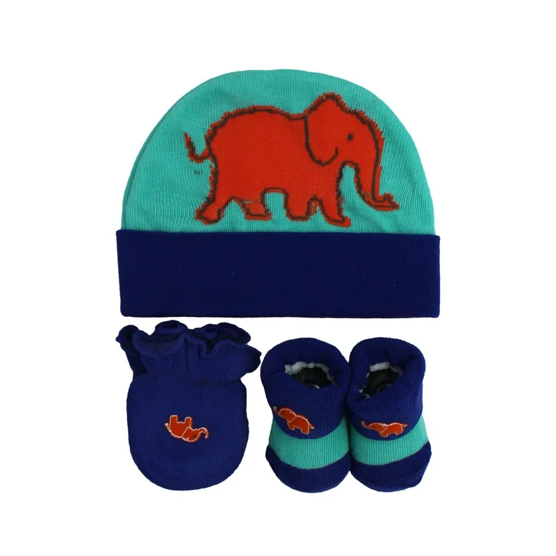Шапочка для новорожденных носки с перчатками комплект из 3 предметов малышей