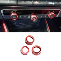 for audi a3 8v s3 2014 2020 car styling center console multimedia knob switch circles decoration cover trim interior accessories