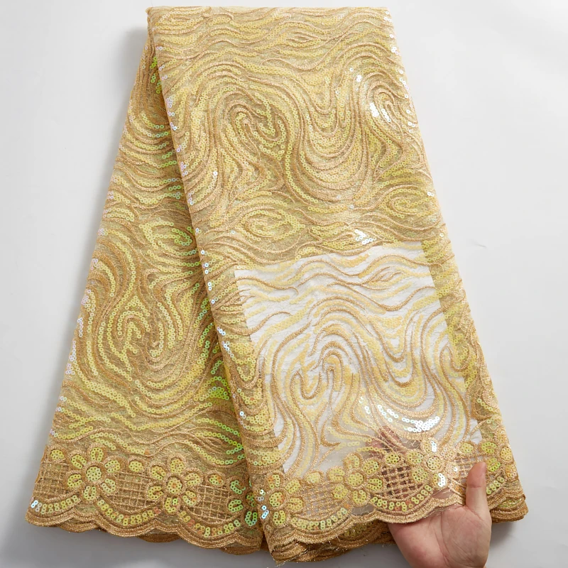 

Zhenguiru Purple Nigerian Lace Fabric 2021 High Quality Afircan Sequins Embroidery Sewing Lace Women Wedding Dresses Party A2484