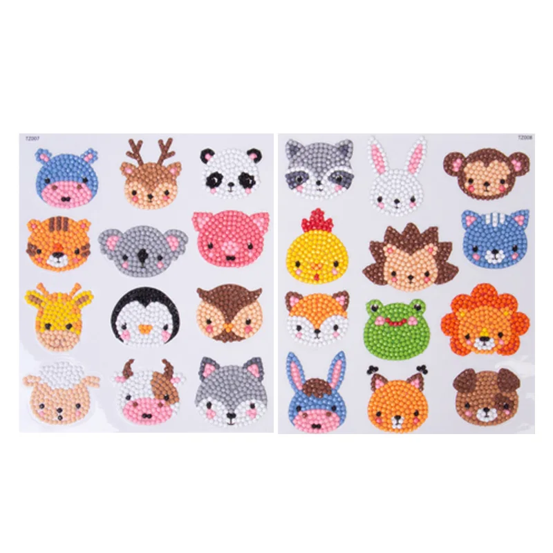 Набор для алмазной живописи сделай сам развивающие круглые картины с животными