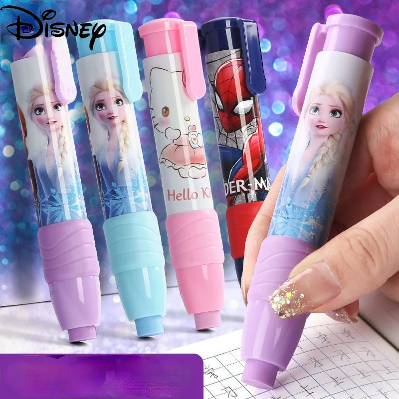 

Disney cartoon pattern printing, cute, compact, automatic without leaving marks, special push-push eraser for students