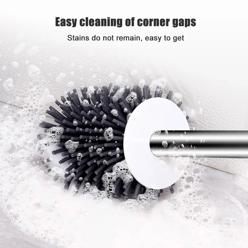 

GUNOT Silicone TPR Toilet Brush Household Floor-standing Cleaning Brush With Base Long Handle Cleaning Tool For Toilet