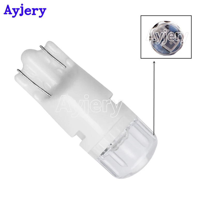 AYJERY 10 шт. T10 3030 2 SMD керамические W5W 194 168 лампы для автозазора 12 В DC светильник белый